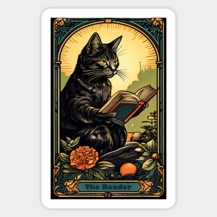 Cat Tarot Card The Reader Design Sticker